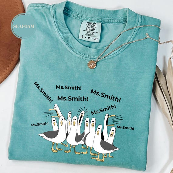 Custom Teacher Name Shirt, Comfort Colors® Disney Seagulls Teacher T-shirt, Personalized Teacher Appreciation Tshirt, Funny Seagulls Teacher