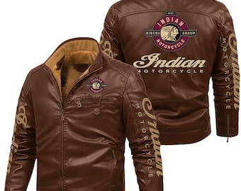 Chaqueta de motociclista india con forro de piel de vaca auténtica para hombre