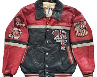 Blouson aviateur de style vintage Avirex pour hommes, fait main en cuir de vachette, veste tendance en cuir de vachette