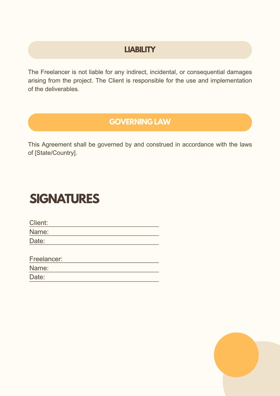 Freelance Contract Agreement Template Photo Inspiration