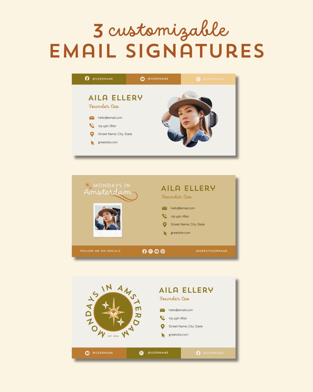 Canva Email Signature Templates | Professional Business Footer (digital ...
