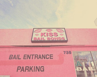 Kiss Bail Bonds, Bail Bonds Las Vegas, Las Vegas Art, Las Vegas Photo, Valentine's Day Gift, Gift For Her, Gift For Him, Sweet Gift