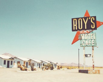 Retro Art Print, Route 66 Photography, Roy's Motel Print, Roy's Motel Art, Route 66 Print, Route 66 Art, Road Sign Art, Road Sign Print