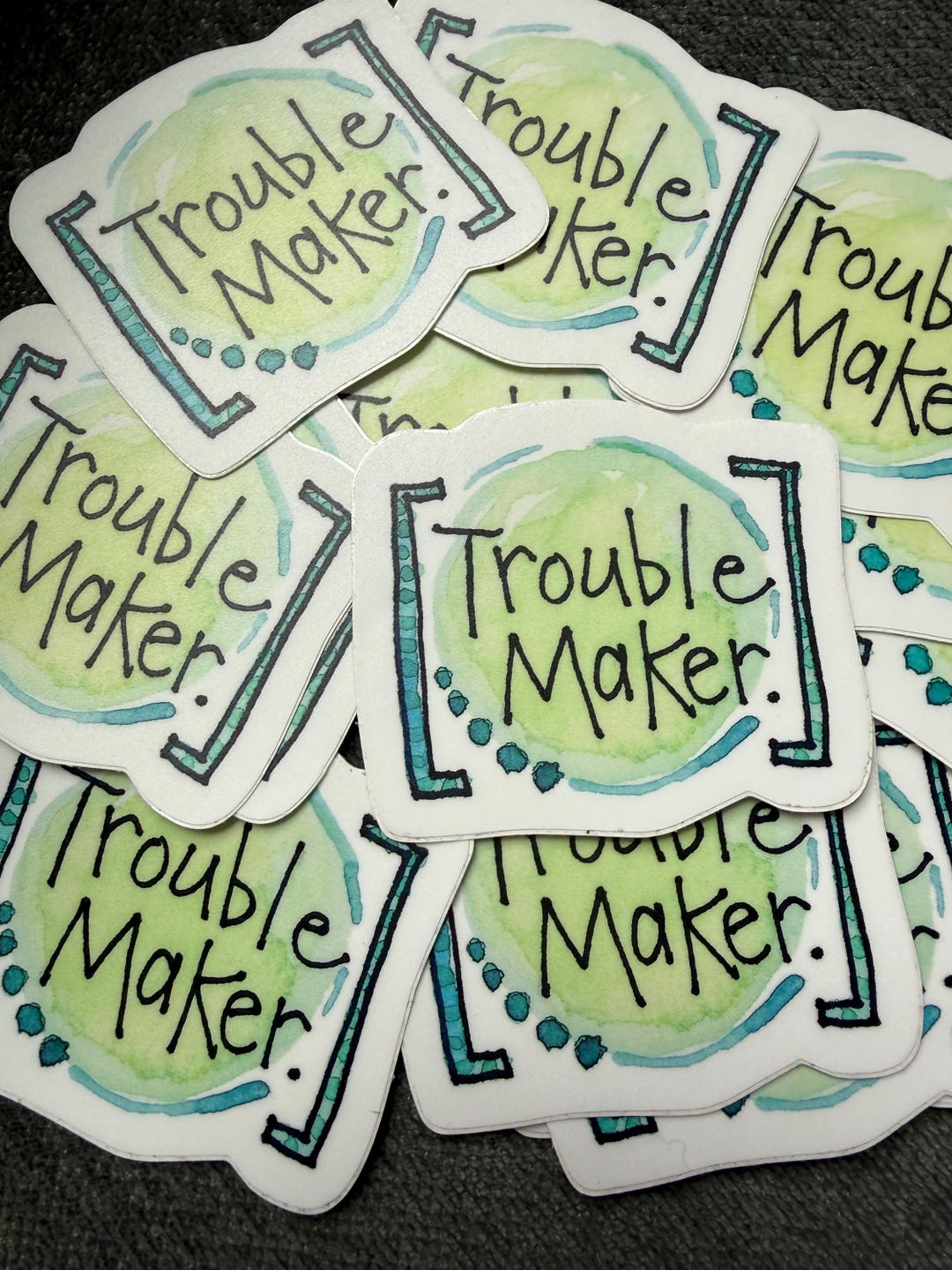 Trouble Sticker Transparent Trouble Maker Stickers | BOGO | Waterproof Vinyl Decals for Water ...