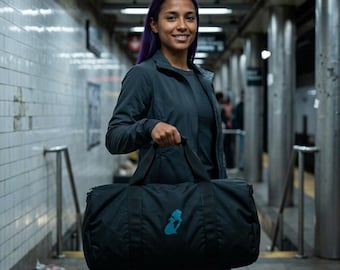 Blue Skateboard Silhouette Tripper Duffel Bag | Checker or Camo Strap