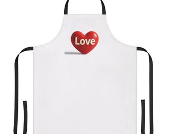 バレンタインハートエプロン、ピンクレッドエプロン - Etsy 日本
