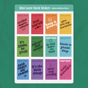 Mini Guest Check Stickers // Junk Journal Ephemera Sticker Sheet - Etsy
