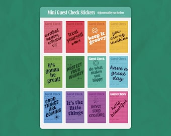 Mini Guest Check Stickers // Junk Journal Ephemera Sticker Sheet