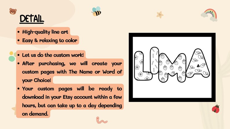 Personalized Name Coloring Page: Fun Patterns (digital Download) - Etsy