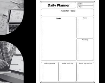 Minimalist Daily Planner Printable | To-Do List, Schedule (Digital Download)