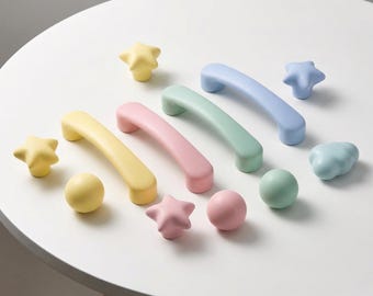 Colorful Ceramic Cabinet Knobs for Kitchen, Dresser, Kids Room Decor Modern Furniture Hardware