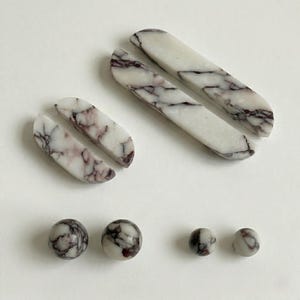 Marble Cabinet Knobs Pair Small Large Round Drawer Pull Kitchen Hardware Decor