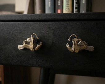 Kastknop van massief messing visser – uniek nautisch ladedecor