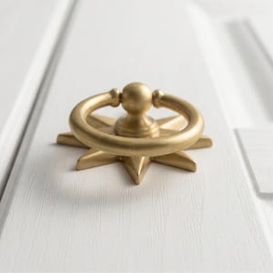 Sun massief messing kastknoppen en handgrepen, kleerkastgrepen, ringsluiting, cirkelvormige ladegrepen afbeelding 3