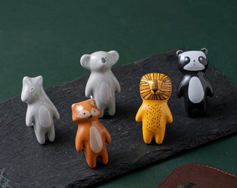 Safari Animal Cabinet Knobs, Sea & Fox Nursery Drawer Pulls, Kids Furniture Decor