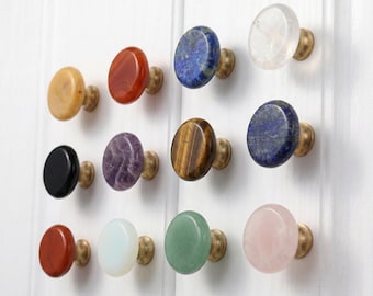 Natural Crystal Amethyst Oval Drawer Knob Cabinet Door Lucky Stone Handle