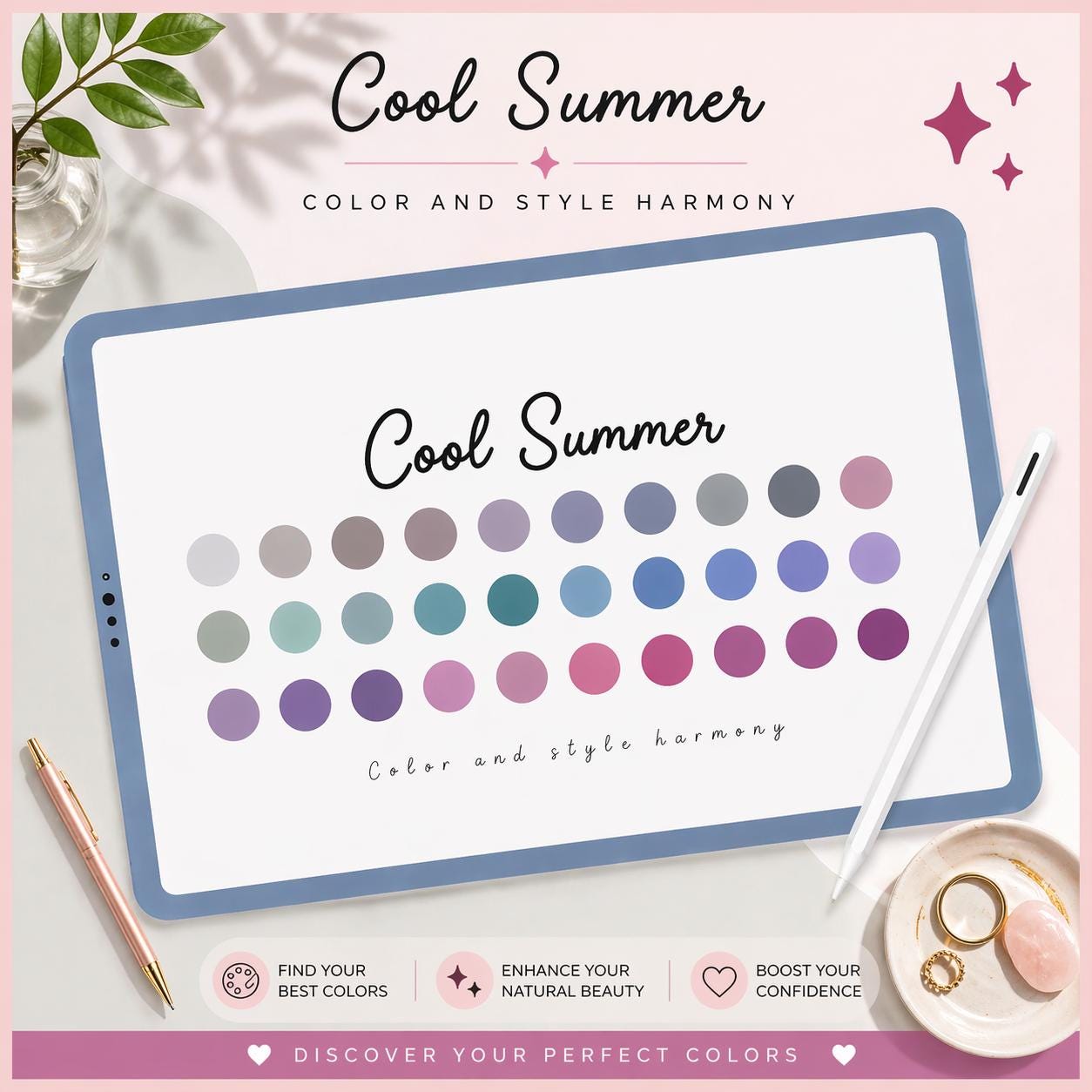 12 Season Color Analysis Palette Cards | Seasonal Color System (digital ...
