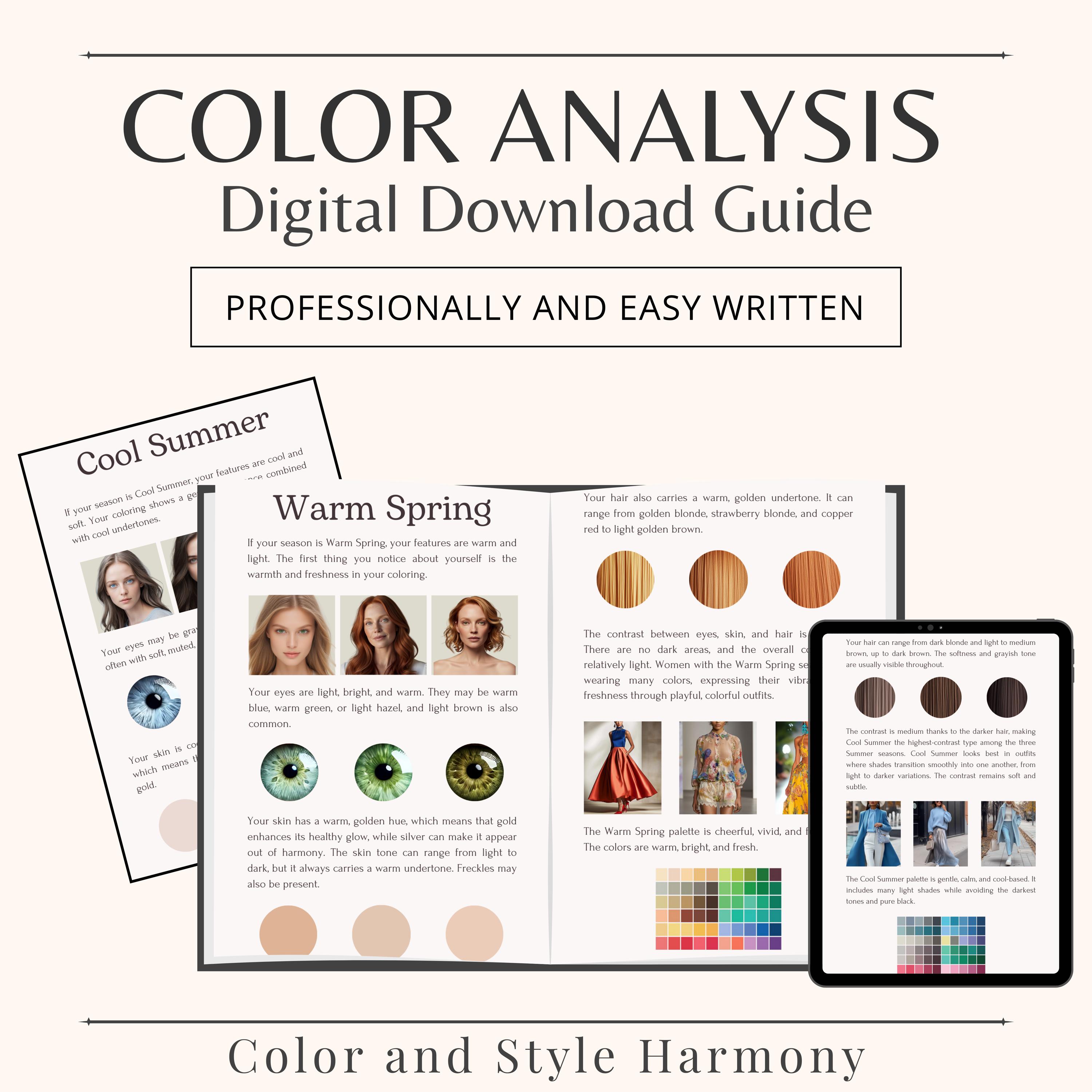 Digital Download Guid Personal Color Analysis Guide | 12 Season System (digital Download) - Etsy
