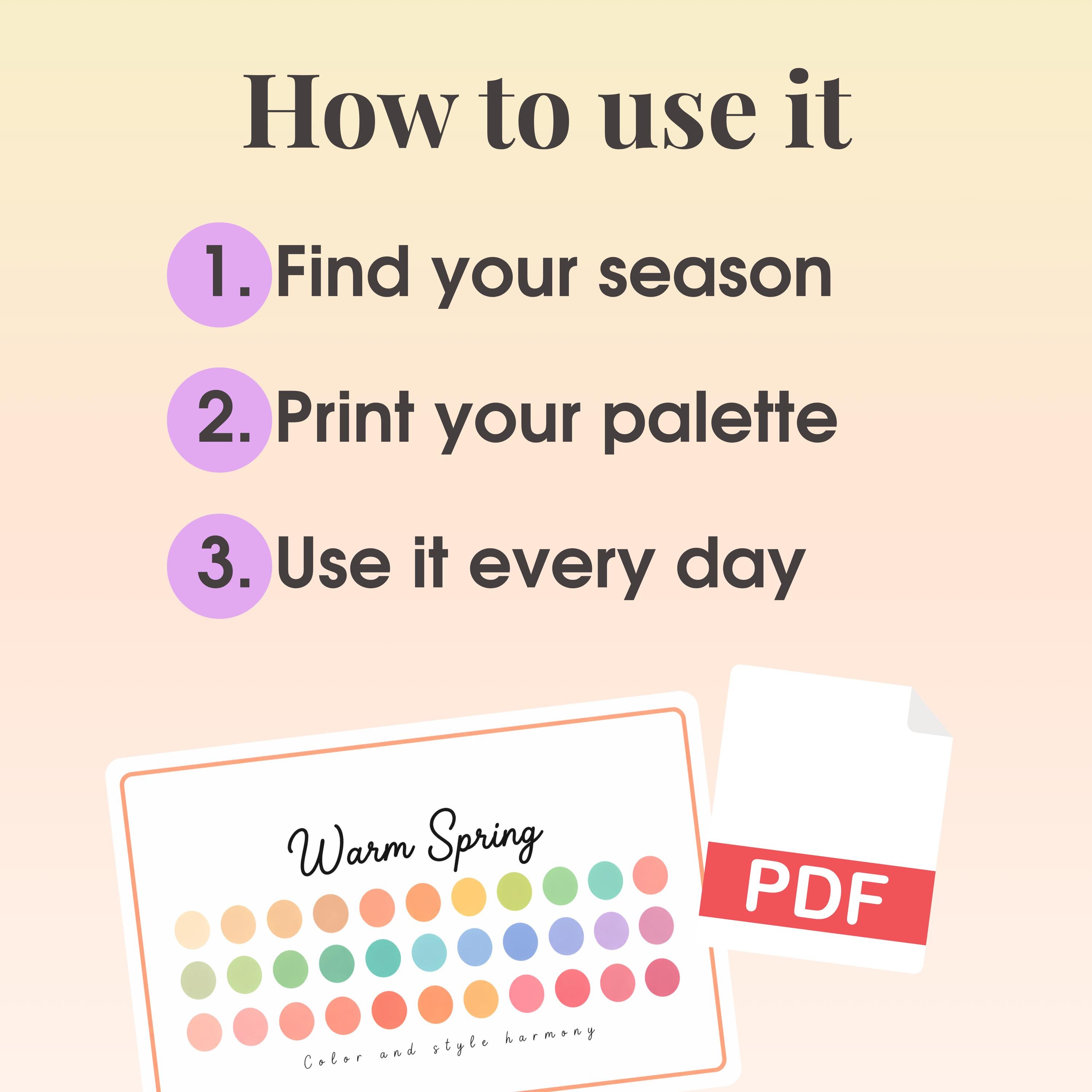 12 Season Color Analysis Palette Cards | Seasonal Color System (digital ...