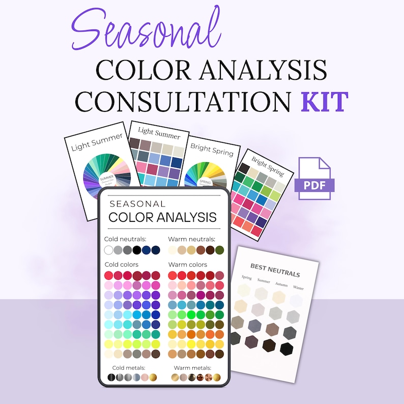 Color Analysis Flowchart Seasonal Color Analysis Kit | Color Consultant Palette Guide (digital ...