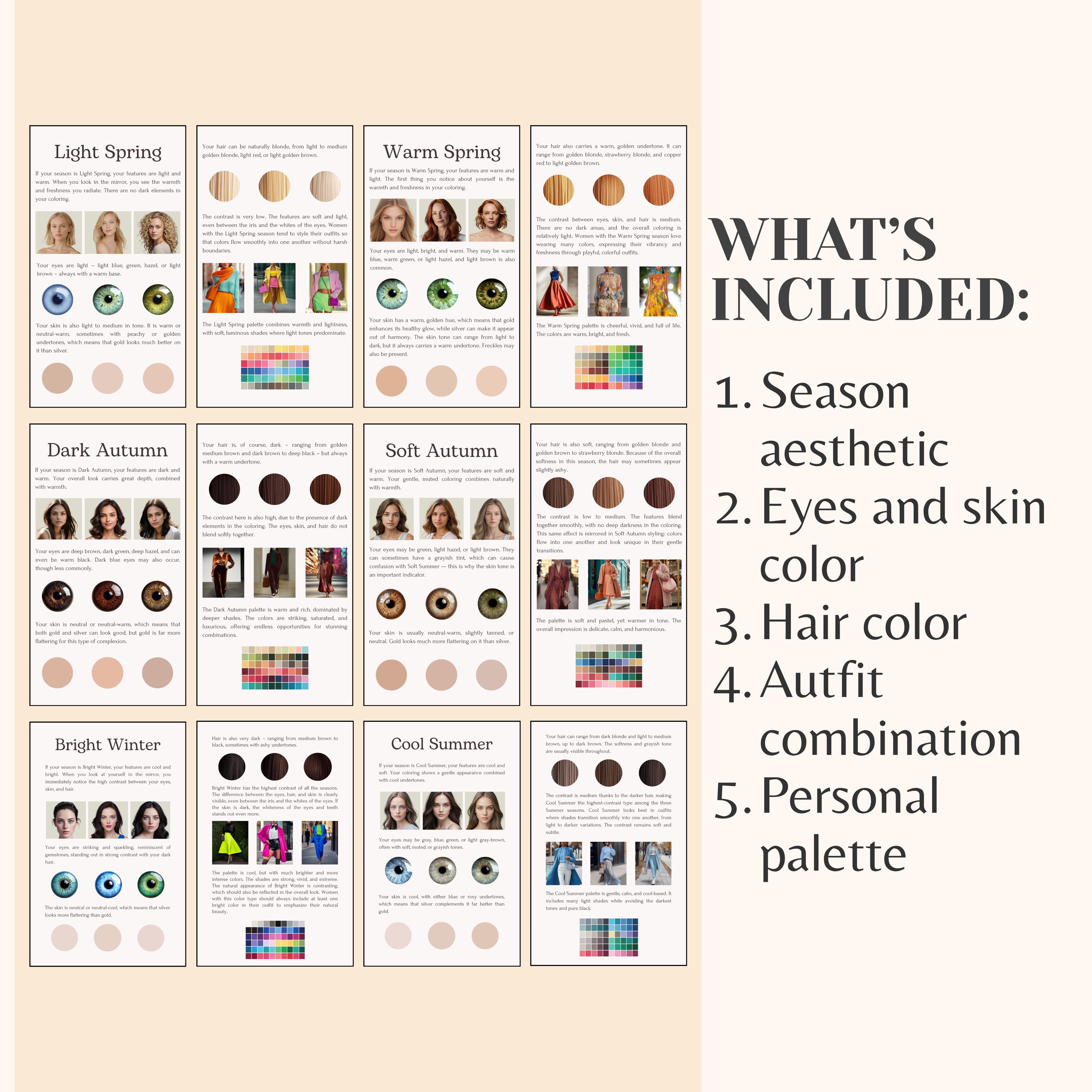 Personal Color Analysis Guide | 12 Season System (digital Download) - Etsy