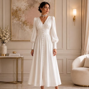 White Midi Bridal Shower Dress