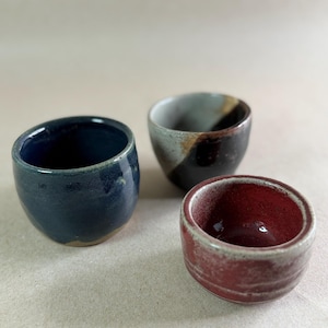 Vintage Studio Pottery Salt Cellar, Signed Glazed Ceramic Pinch Pots