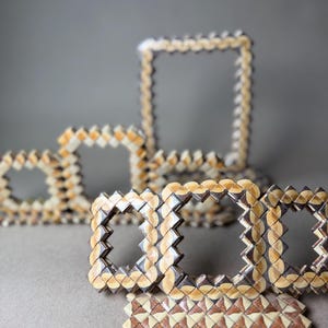 Vintage Prison Art Cigarette Wrapper Picture Frame Trio Set, Retro Tramp Folk Art