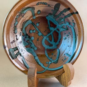 2000s Jean Teitelman Studio Pottery Abstract Bowl, Signed Vintage Ceramic Dish Oregon Art