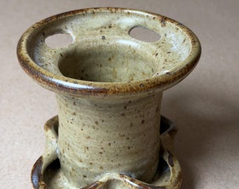 Shaving Scuttle Studio Pottery Mug, Handcrafted Speckled Stoneware for Traditional Wet Shaving