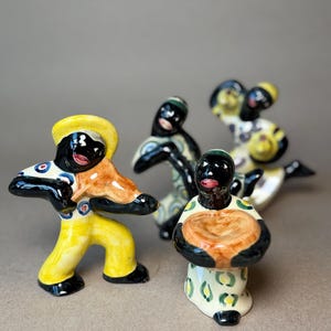 Vintage 1990s Shearwater Pottery Chicken Thief Fiddler Acrobat Mississippi Art Pottery
