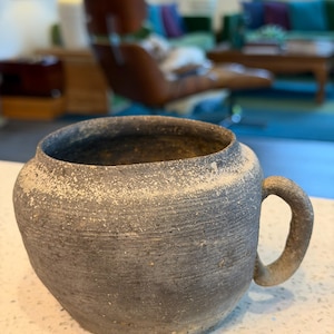 Wabi Sabi Shelf Decor - Organic Modern Studio Pottery Vessel, Raw Textured Brutalist Vase