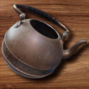 VTG Bell Copper Tea Pot |German J.S. & S. | Decorative Band|Farmhouse MCM Decor