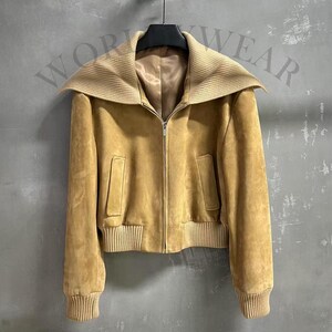 Giacca in pelle scamosciata nera da uomo – Vera pelle Giacca in pelle scamosciata nera da uomo – Vera pelle