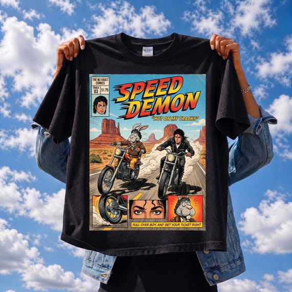 Speed Demon Shirt, Michael Jackson Comic Tee, MJ Bad Era Graphic