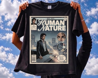 MJ Human Nature Comic Shirt, Thriller Era Vintage Tee, 80s Gift