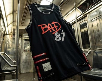 マイケル ジャクソン 87 BAD バスケ タンク ゲームシャツ ユニフォーム Michael Jackson Bad 87 Basketball Jersey - Limited Edition Tribute