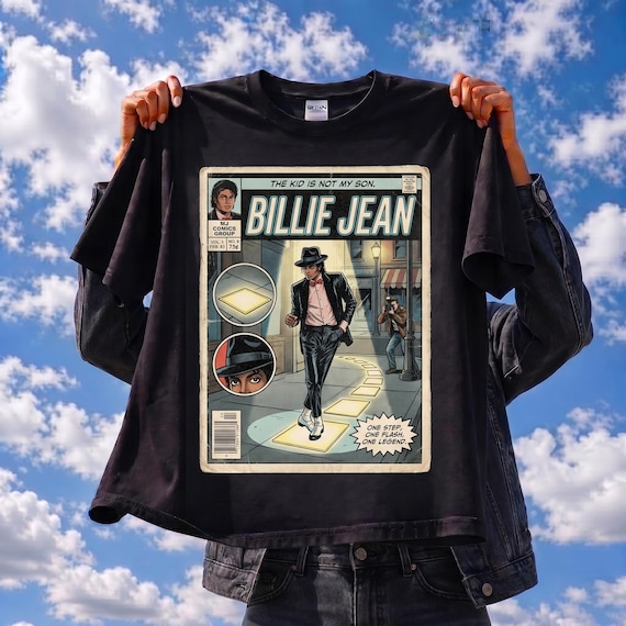 MJ Billie Jean Comic Shirt, Thriller Era Vintage Tee, Light up