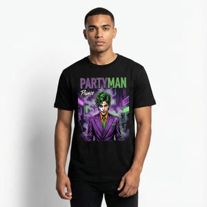 Prince Partyman Gotham-shirt Joker-stijl T-shirt afbeelding 2