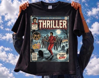 Camiseta de cómic de suspense de Michael Jackson
