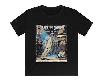 Smooth Criminal tee | Kids Michael Jackson inspired shirt, retro comic cover design