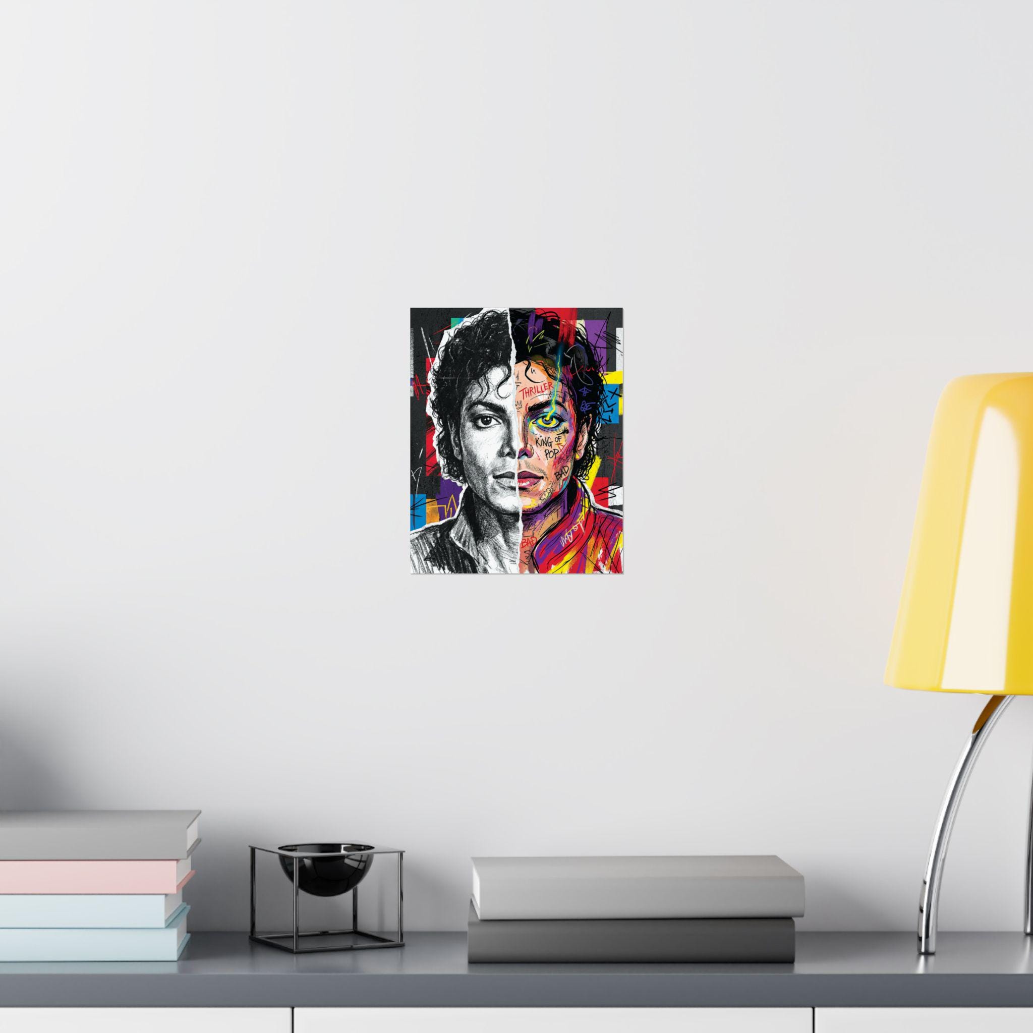Michael Jackson Thriller Split Face Poster Street Art Print King