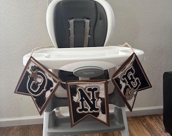 Cowboy First Birthday High Chair Banner | My Rodeo Cowprint Cardstock Decoration| High Chair Banner | Customizable Banner| Birthday Banner