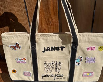 Bible Study Personalized Tote Bag | Jesus Custom Tote Bag | Personalizesd Canvas Tote Bag