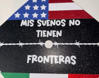 Mexico USA Graduation Cap Topper| Ready To Ship Grad Cap Topper| Senior Photo Prop| College Graduation Cap Topper|Flag Graduation Cap Topper