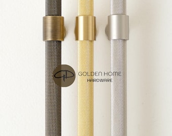 Solid Brass Knurled Handles, Modern Industrial Drawer Pulls, Antqiue Brass Cabinet Pulls, Satin Nickel Kitchen Pulls, Cabinet Hardware