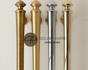 Solid Brass Drawer Handles, Antique Brass Cabinet Pulls, Vintage Gold Chrome Cabinet Door Handles, Classic Luxury Kitchen Cabinet Hardware