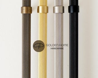 Solid Brass Knurled Cabinet Handles Modern Industrial Drawer Pulls Minimalist Furniture Hardware for Kitchen Wardrobe Bathroom Decor