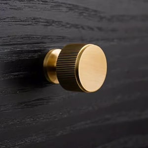 Linear Brass Cabinet Knobs, Satin Brass Drawer Knobs, Modern Kitchen Cabinet Hardware, Wardrobe Knobs, Dressser Knobs, Desk Knobs
