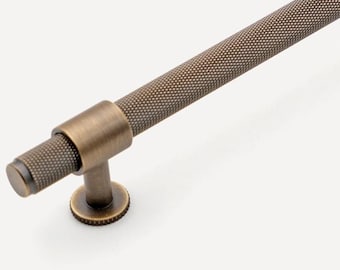 Antique Brass Knurled Cabinet Pulls, Modern Industrial Drawer Handles, Minimalist Kitchen Hardware, Wardrobe Door Handles, Cabinet Hardware